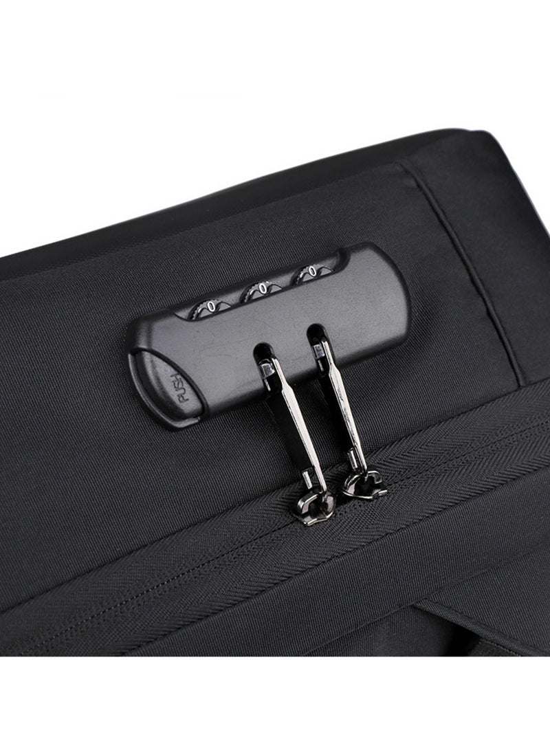 هايك Semi Hard 16-inch Unisex Laptop Backpack with Built in Combination lock and USB/ Headphone Port Daypack for Travel, Office and Business, HK2252-Black - Image 5