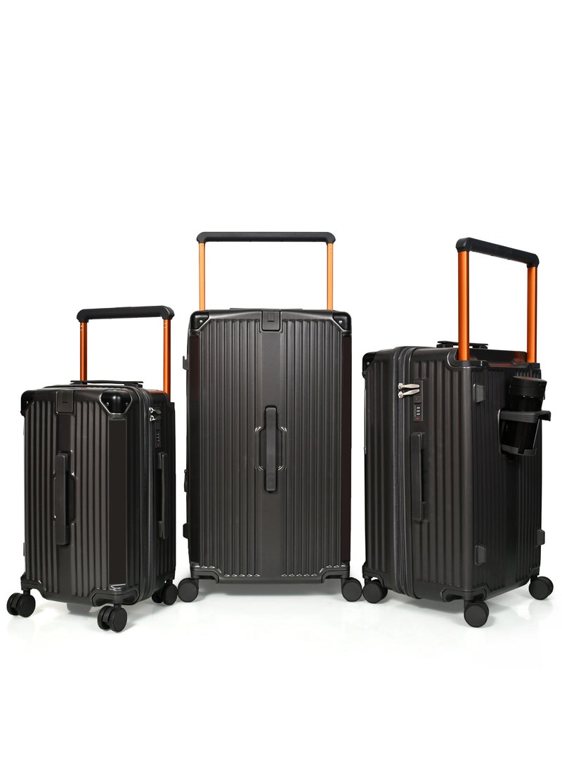 مورانو طقم شنط سفر فايبر اركان المنيوم ثلاثة قطع 28 انش و 24 انش و 20 انش لكبينة الطائرة - Image 1