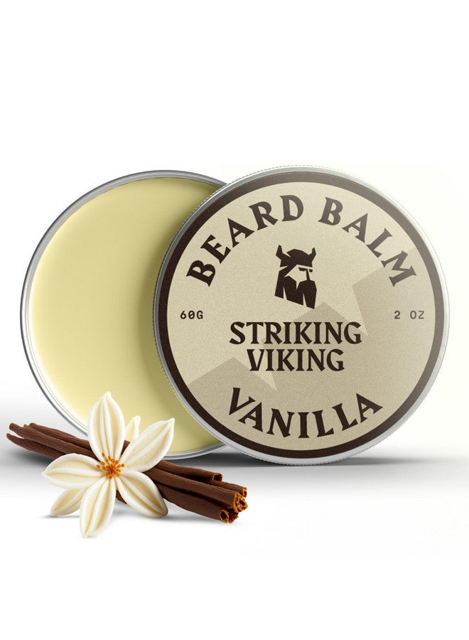 Striking Viking Striking Viking Beard Balm for Men - Leave-in Beard Conditioner to Smooth, Shape, Moisturize & Soften Coarse, Dry Facial Hair - Vanilla Scented with Shea Butter, Tea Tree, Argan & Jojoba Oils, 2 Oz - Image 1