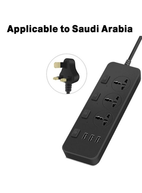 110-220V Power 2500W With 3 Universal Socket Multiple USB，Plug Socket Extension Cable For Phone Charging,Extension Cord