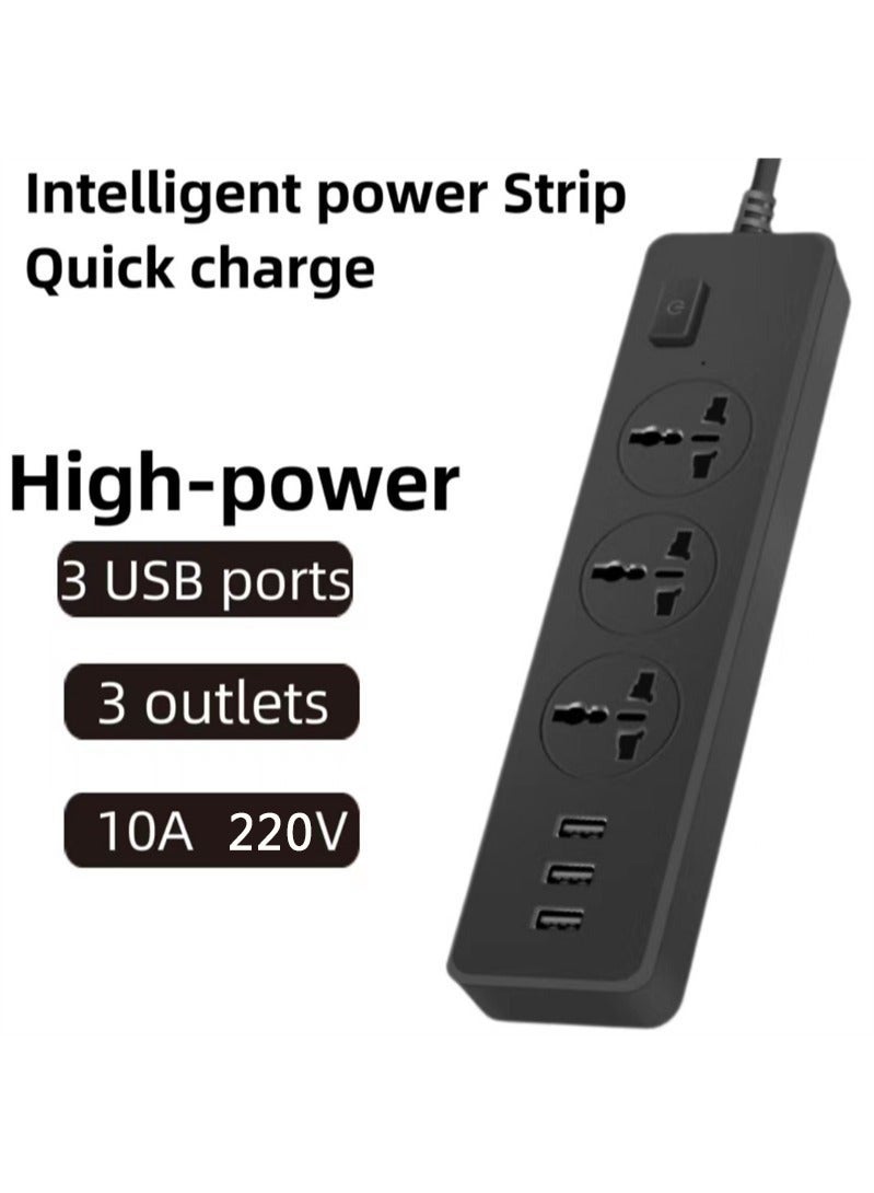 يو إل اتش واي سي قوة 110-220 فولت 2500 وات مع 3 مقبس عالمي متعدد USB، كابل تمديد المقبس لشحن الهاتف،توصيله كهربائيه مشترك كهرباء توصيلة وصلة كهرباء - Image 2