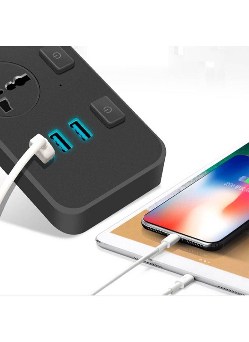 يو إل اتش واي سي - قوة 110-250 فولت 2500 وات مع 3 مقبس عالمي متعدد USB، كابل تمديد المقبس لشحن الهاتف،توصيله كهربائيه مشترك كهرباء توصيلة وصلة كهرباء - Image 1