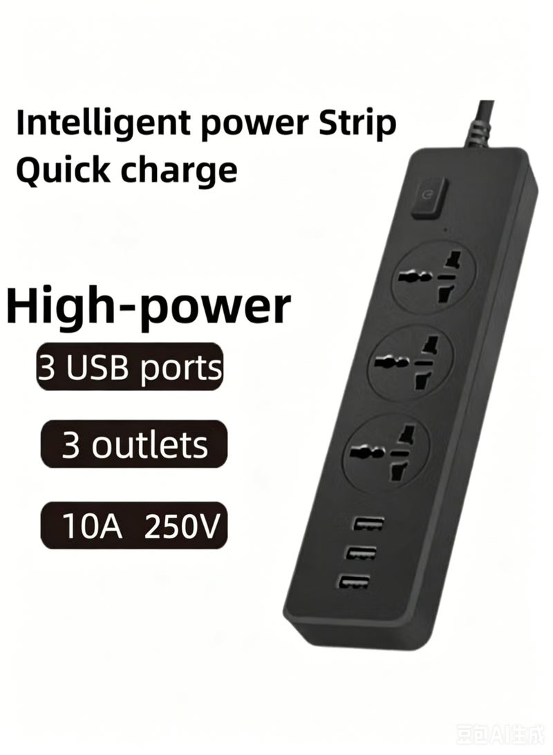 يو إل اتش واي سي طاقة 110-250 فولت، 2500 واط، 3 منافذ عالمية، منفذ USB متعدد لشحن الهاتف - Image 2