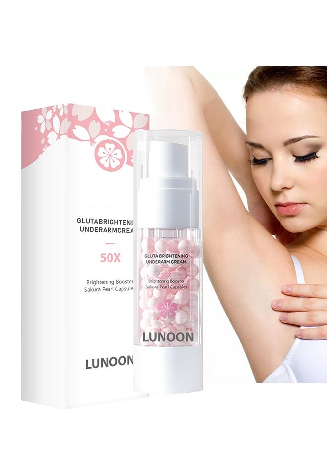 LUNOON Sakura Pearl Capsules Gluta Brightening Underarm Cream, Sakura Underarm Whitening Cream, Sakura Pearl Capsule, Brightening Booster Sakura Pearl Capsules,  Sakura Gluta Brightening Underarm Cream  - Image 1