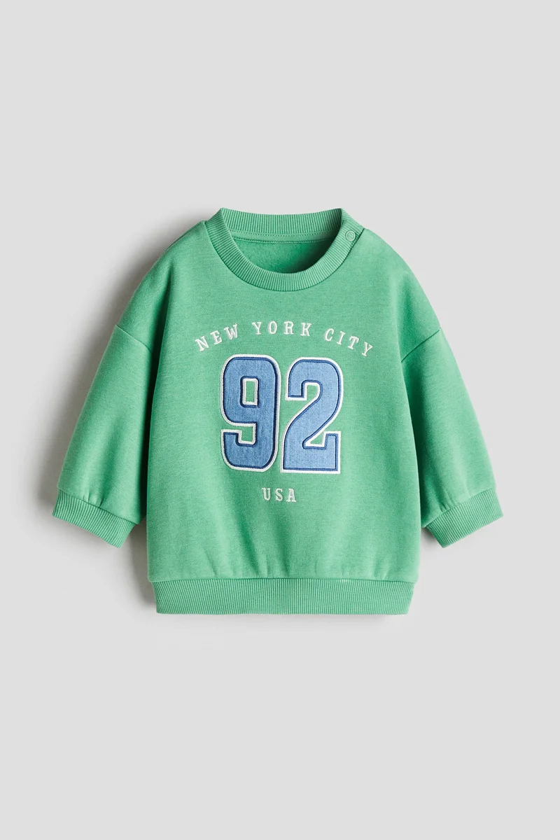 H&M Motif-detail brushed-inside sweatshirt