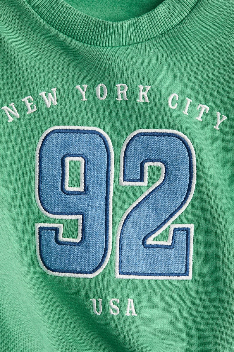 H&M Motif-detail brushed-inside sweatshirt