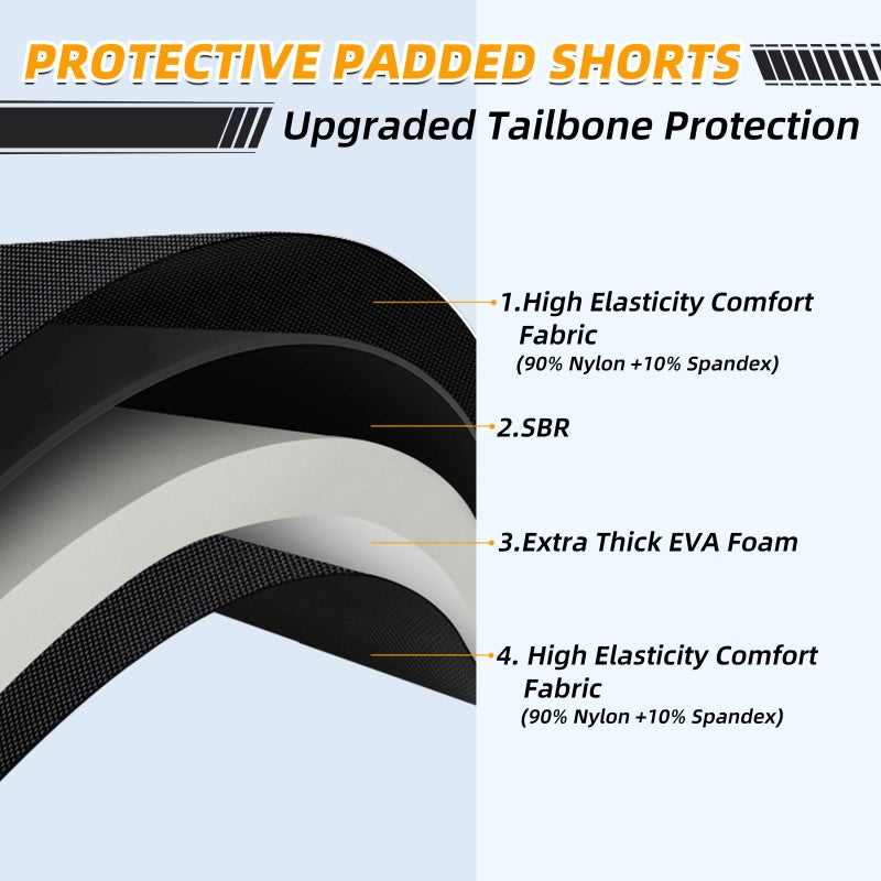 Cienfy 3D Hip Protective Padded Shorts EVA Tailbone Pad Impact Gear for Skiing Skating Snowboarding Skateboarding (X-Large) - Image 3