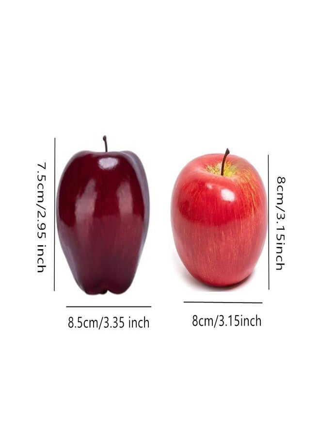 Ebonee Fake Artificial Fruits Pack for Photograph Home Decor, Simulation Red Delicious Apple Green Yellow Pear Model Realistic Pomegranate Orange Props for Kitchen Decoration (6 Pack) - Image 2