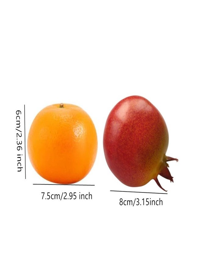 Ebonee Fake Artificial Fruits Pack for Photograph Home Decor, Simulation Red Delicious Apple Green Yellow Pear Model Realistic Pomegranate Orange Props for Kitchen Decoration (6 Pack) - Image 3