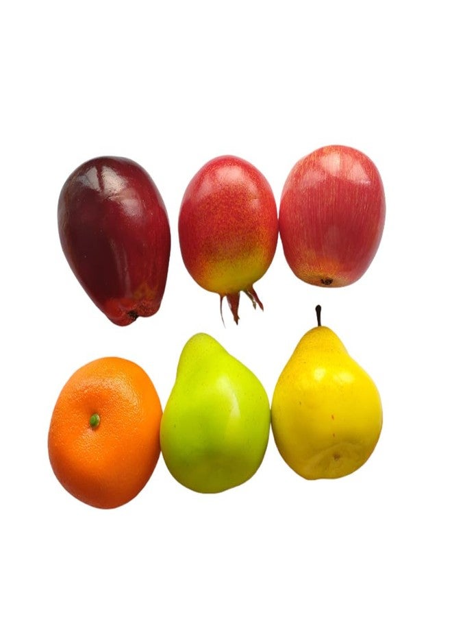 Ebonee Fake Artificial Fruits Pack for Photograph Home Decor, Simulation Red Delicious Apple Green Yellow Pear Model Realistic Pomegranate Orange Props for Kitchen Decoration (6 Pack) - Image 5