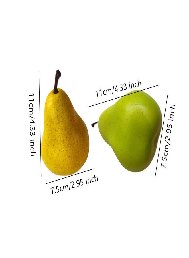 Ebonee Fake Artificial Fruits Pack for Photograph Home Decor, Simulation Red Delicious Apple Green Yellow Pear Model Realistic Pomegranate Orange Props for Kitchen Decoration (6 Pack) - Image 4