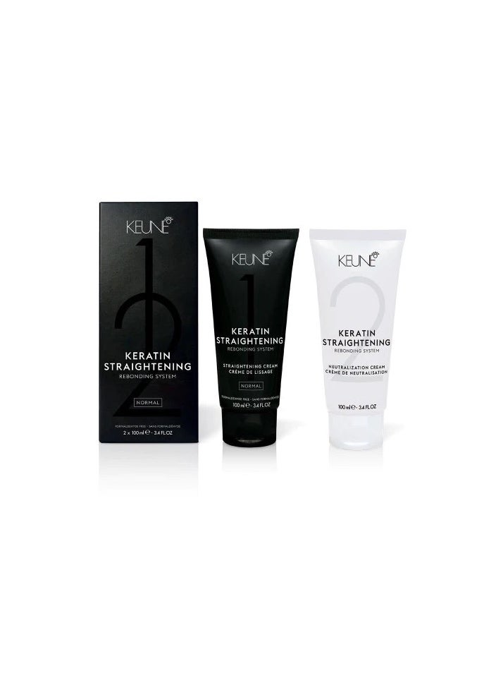 Keune - Keune Keratin Straightening Rebonding System (2 Pieces) Normal - Neutralization Cream And  Straightening Cream - Image 1