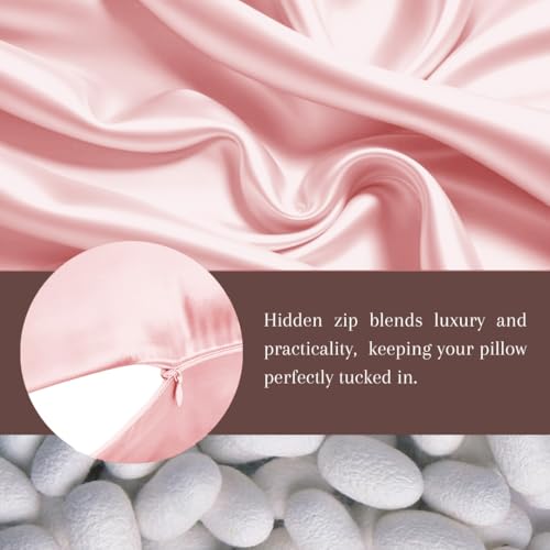 Furbo Mulberry Silk Pillowcase- Pure Mulberry Silk Pillow Cover for Hair and Skin, Anti Acne, Luxury, Blush Pink (Pack of 1) - Image 4