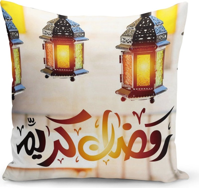 Filamente Ramadan Special Patterned Double Sided Digital Printed Cushion Cover 