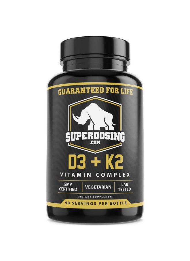 SuperDosing - Best Value Max Strength 10,000 Iu Vitamin D3 And 1500 Mcg Vitamin K2 Supplements 1 Bottle Pk D3K2 Vitamins And Supplements For Health. D3-K2 Mk4 Capsules, Best K2D3 Vitamin For Immune System. - Image 1
