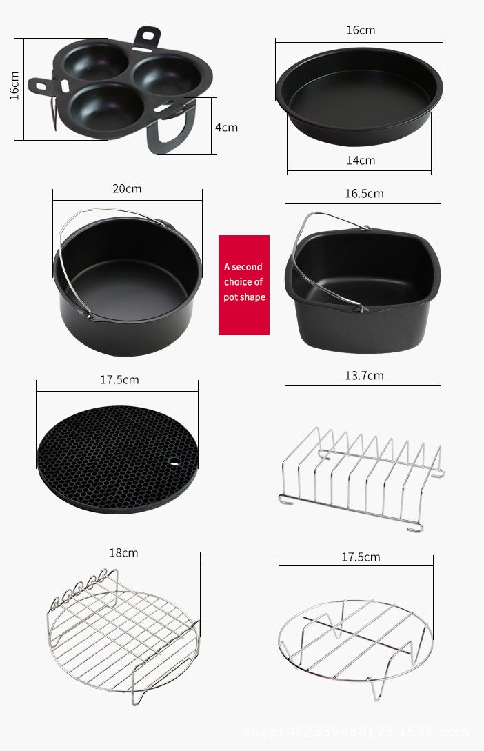 Air fryer accessories, electric fryer basket, pizza pan, 7-inch basket with handle - Image 5