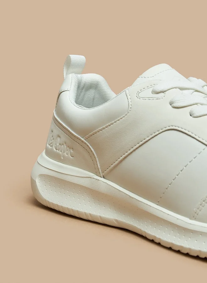 لي كوبر Men's Panelled Sneakers with Lace-Up Closure