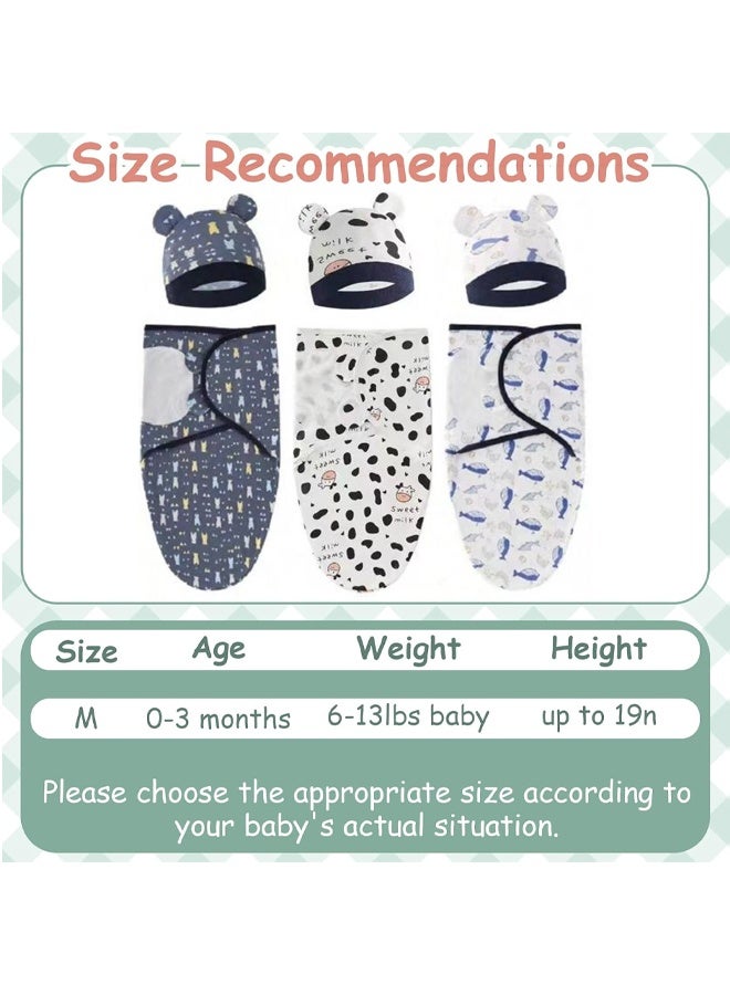 Vividorad Baby Swaddle Wrap,6 PCS Baby Swaddle Blanket Wrap Cap Set for Newborn Infant,Baby Swaddle Blanket With Caps,Baby Swaddle Sleep Sack,100% Breathable Cotton 0-6 Month,Soft Cotton Wearable for Boy Girl - Image 2