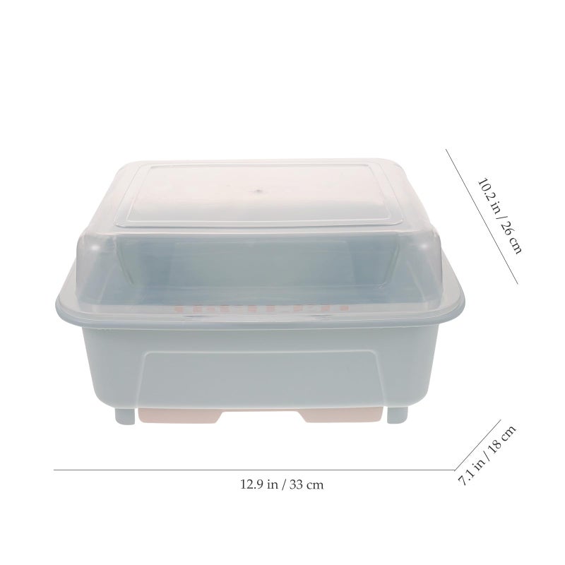 حامل تجفيف أطباق من Blue Nordic Kitchen مع صينية تقطير غطاء وحامل أدوات - Image 3