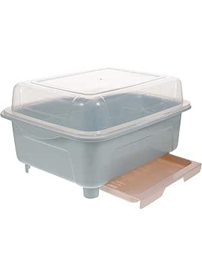 حامل تجفيف أطباق من Blue Nordic Kitchen مع صينية تقطير غطاء وحامل أدوات - Image 1