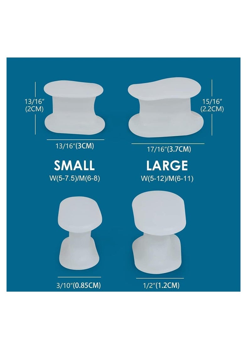 Premify Toe Spacer Separators (8 PCS) of Bunion Corrector to Straighten Overlapping Toes, Silicone Gel Spreaders for Men & Women Pain Relief, Realign Crooked Toes (White)  - Image 2
