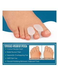 Premify Toe Spacer Separators (8 PCS) of Bunion Corrector to Straighten Overlapping Toes, Silicone Gel Spreaders for Men & Women Pain Relief, Realign Crooked Toes (White)  - Image 5
