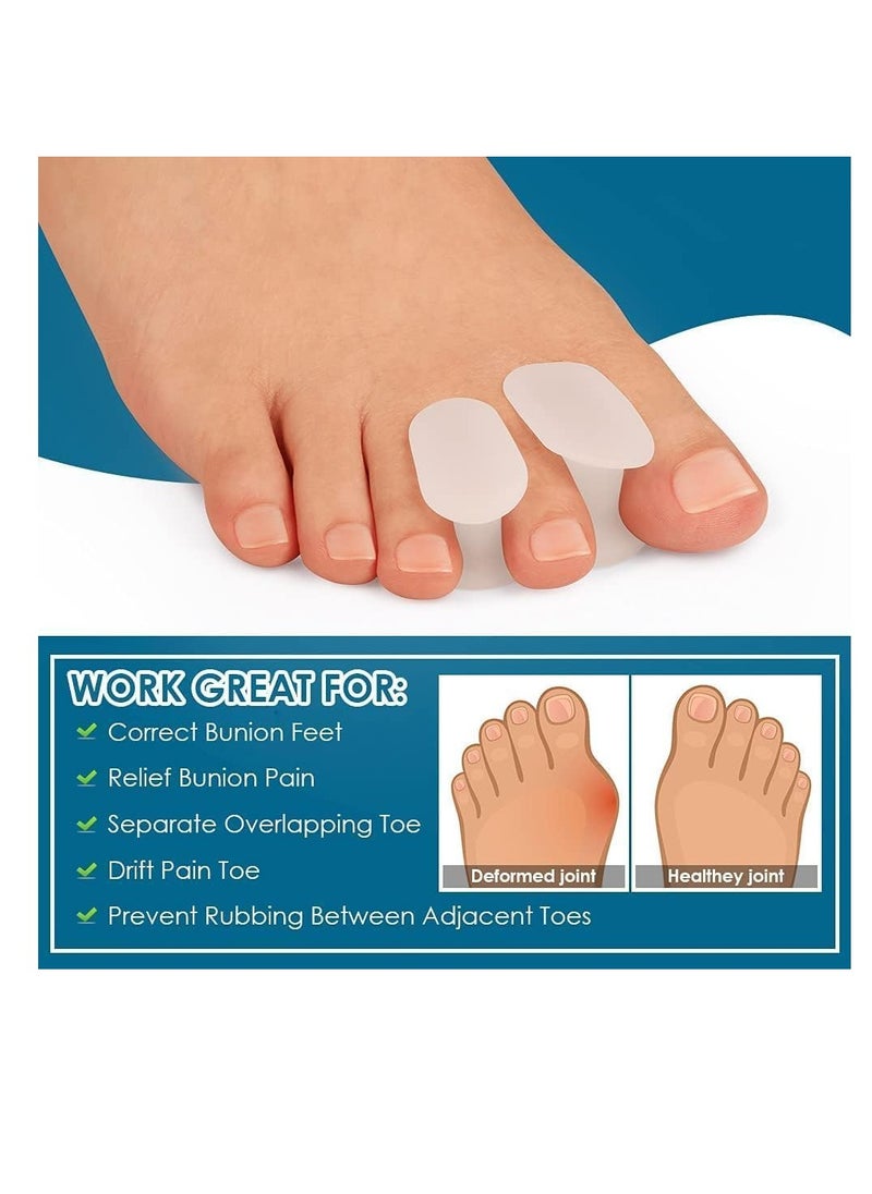 Premify Toe Spacer Separators (8 PCS) of Bunion Corrector to Straighten Overlapping Toes, Silicone Gel Spreaders for Men & Women Pain Relief, Realign Crooked Toes (White)  - Image 5