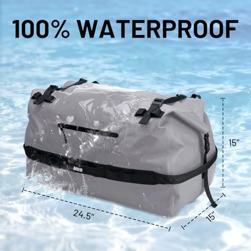 MIER Large Waterproof Duffel Bag Rolltop Dry Backpack Duffle Bags for Kayaking, Rafting, Boating, Swimming, Camping, Travel, Gym, Beach, 80L, Gray - Image 2