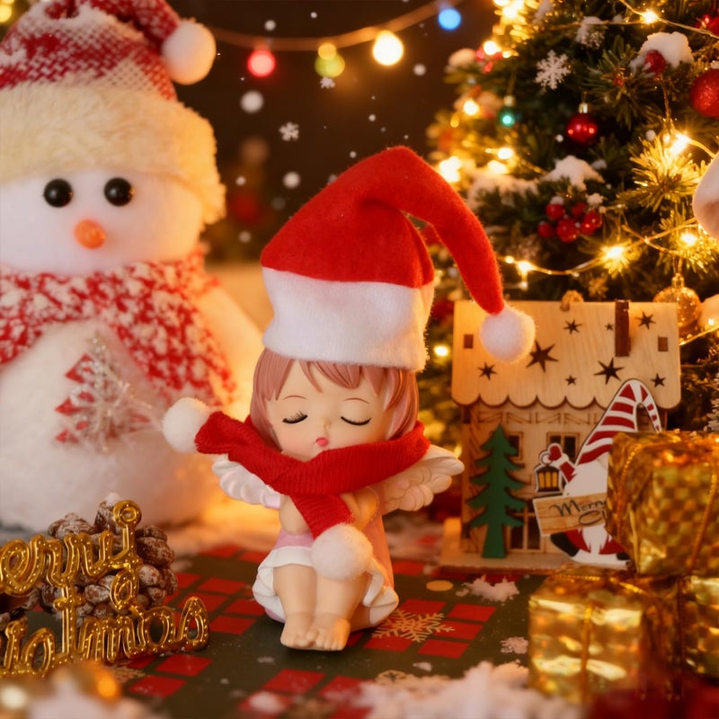 LOOGI Mini Santa Hat and Santa Scarf for Crafts Doll Christmas Decor Wine Bottle Cover 10Pcs - Image 3