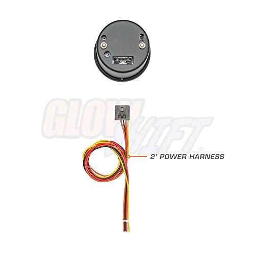 GLOWSHIFT عداد فولتوميتر غلو شيفت الملون 7 ألوان - نطاق الفولتية 8-18 فولت - يشمل الأسلاك - عرض متعدد الألوان - قرص أسود - عدسة مدخنة - 2-1/16" 52 مم - Image 2