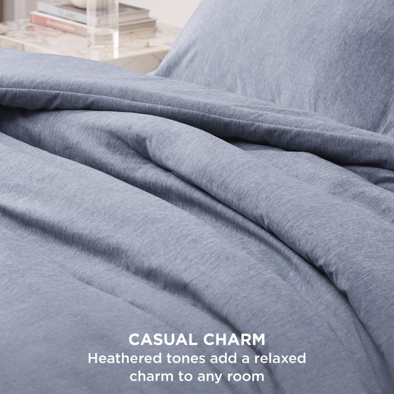 Bedsure 3 Pieces King Size Comforter Set, Cationic Dyed Soft Bedding for All Seasons, 1 Comforter (265 cm x 230 cm) and 2 Pillow Shams (50 cm x 90 cm), Navy Blue - Image 3