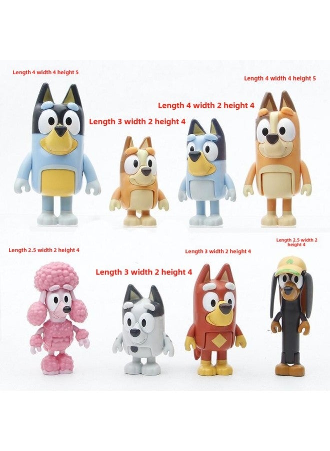 Bruyi A 8 دمية محمولة باليد Bingo Friends Puppy Joint دمية متحركة متحركة - اللون: مجموعة من 8 Blueys (مربع) - Image 5