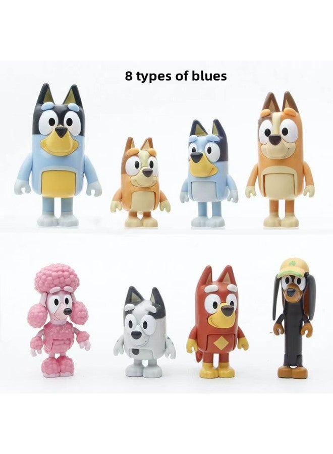 Bruyi A 8 دمية محمولة باليد Bingo Friends Puppy Joint دمية متحركة متحركة - اللون: مجموعة من 8 Blueys (مربع) - Image 4
