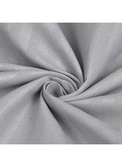 Homefab India Homefab India 2 Piece Satin Stripe Glace Cotton Pillow Covers - Silver  - Image 4