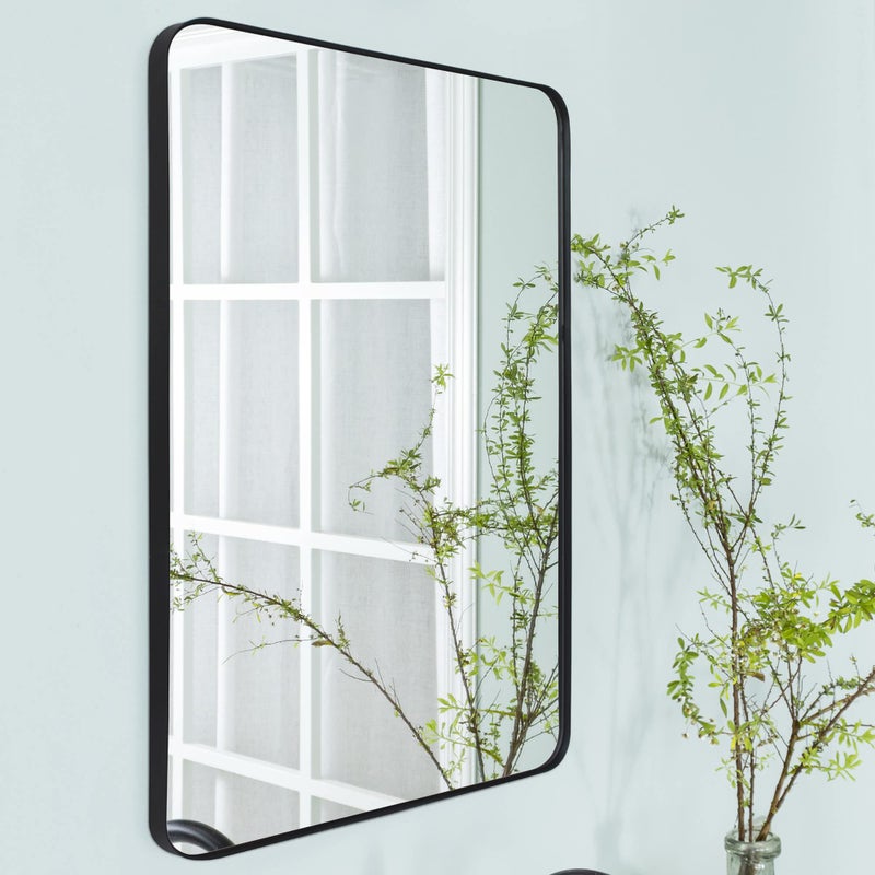 TEHOME 20x30 Oil Rubbed Bronze Rounded Rectangle Bathroom Mirror Darkened Bronze 30 x 20 inch Metal Framed Rectangular Vanity Mirror