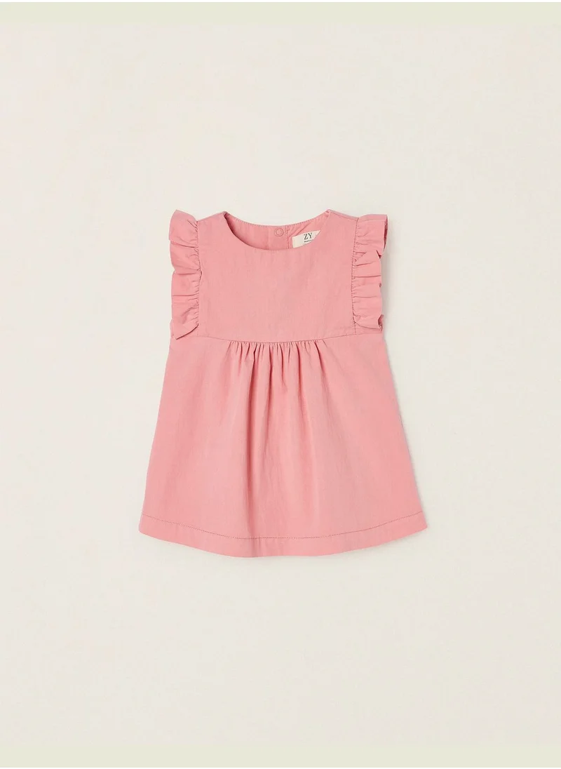 Zippy Zippy Twill Dress With Ruffles For Newborn