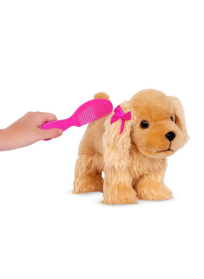 Pucci Pups Pucci Pups - Gold & Pink Heart Print Glam Bag w/Cocker Spaniel, 8 inches  - Image 4