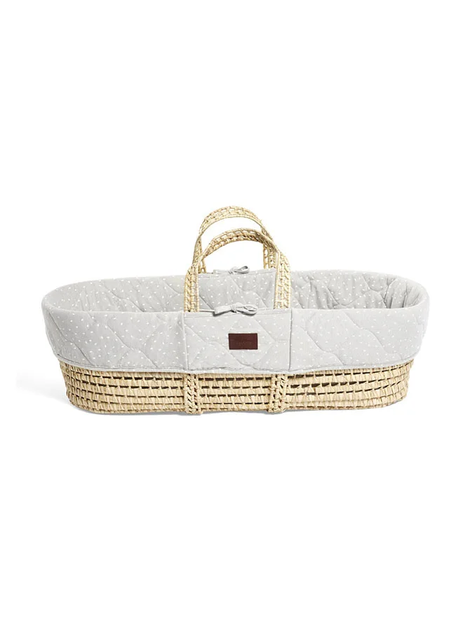 The Little Green Sheep Natural Knitted Baby Moses Basket And Mattressfrom 0 - 4 Months