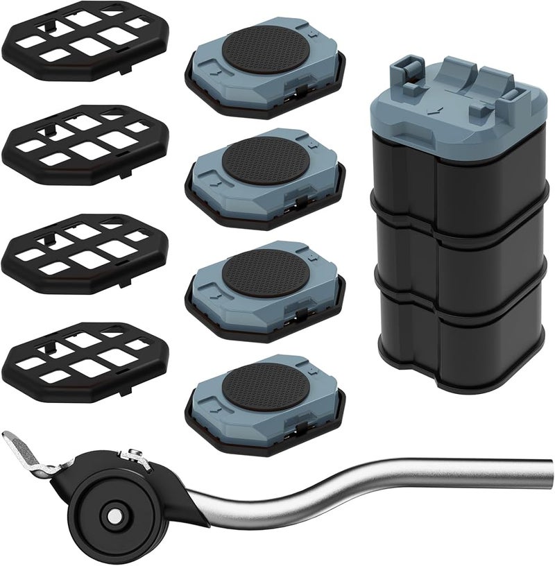 ONEON Furniture Lift Mover Tool, Heavy Duty Furniture Lifter and Movers Set with Sliders - Easily Move Heavy Items on Hardwood Flooring and Carpet (Grey Blue) - Image 1
