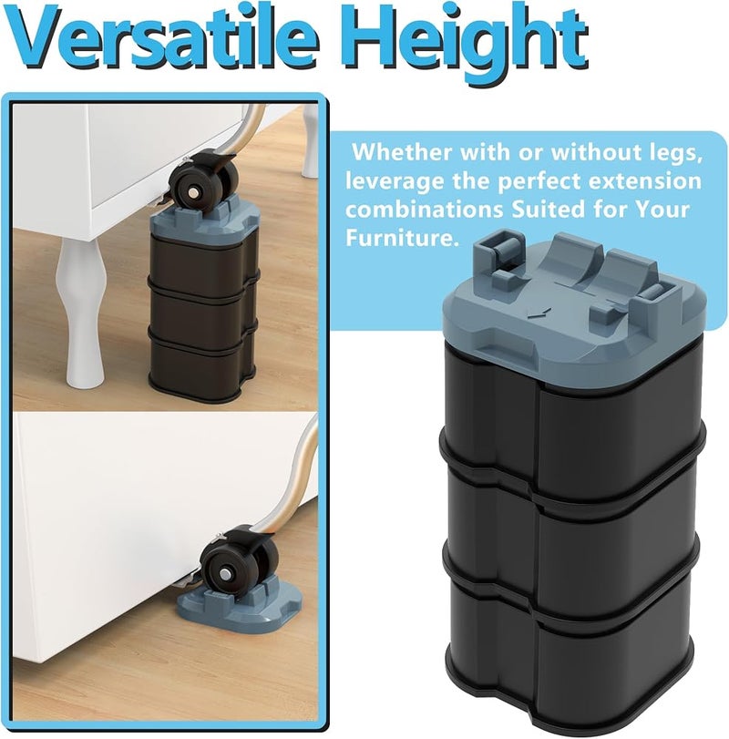 ONEON Furniture Lift Mover Tool, Heavy Duty Furniture Lifter and Movers Set with Sliders - Easily Move Heavy Items on Hardwood Flooring and Carpet (Grey Blue) - Image 3