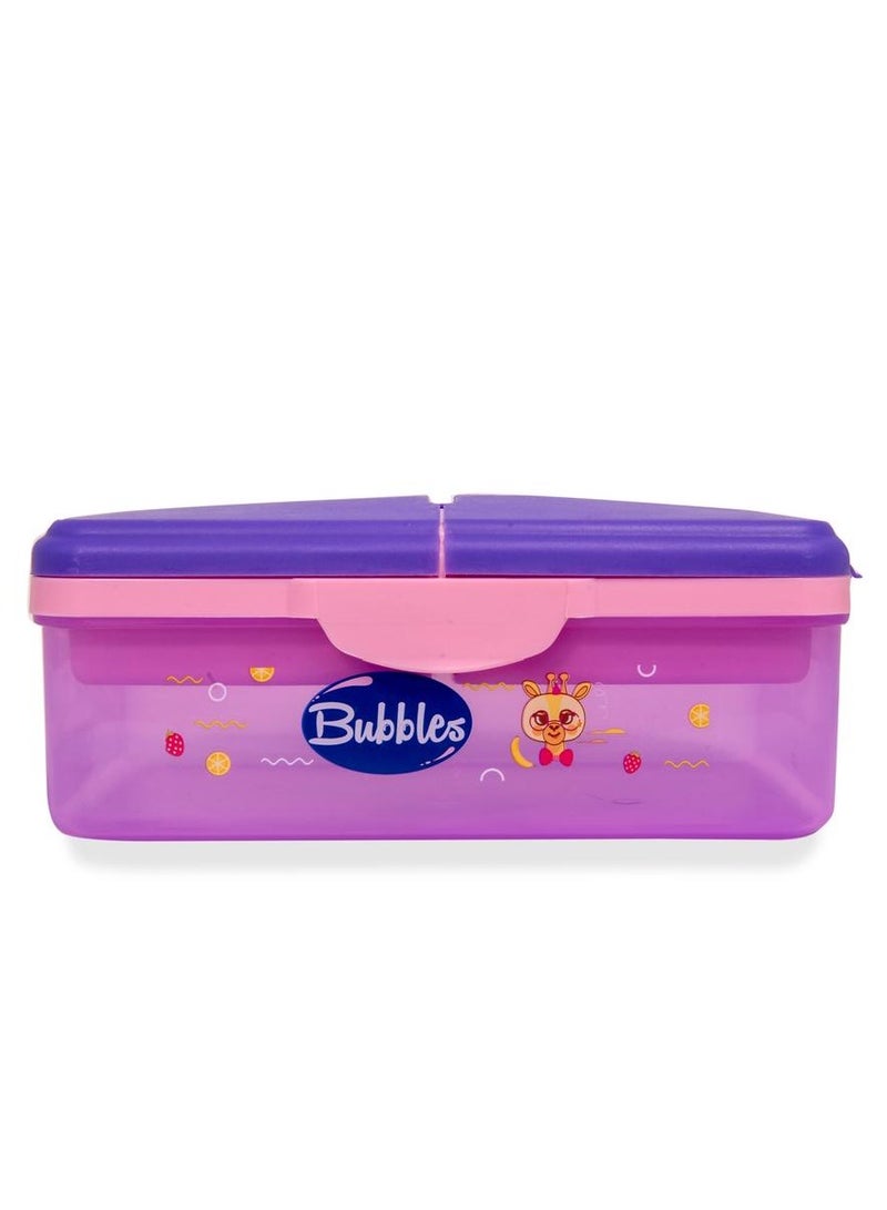 Bubbles Bubbles Smart Lunch Box Purple With Bubbles Spoon and Fork - MultIshape  - Image 1