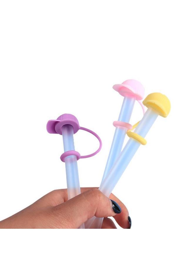 Cross-border New Cap Silicone Anti-overflow Plug Dustproof Ash Plug Cup Straw Cap Outdoor Straw Sleeve-Color:Red - Image 3