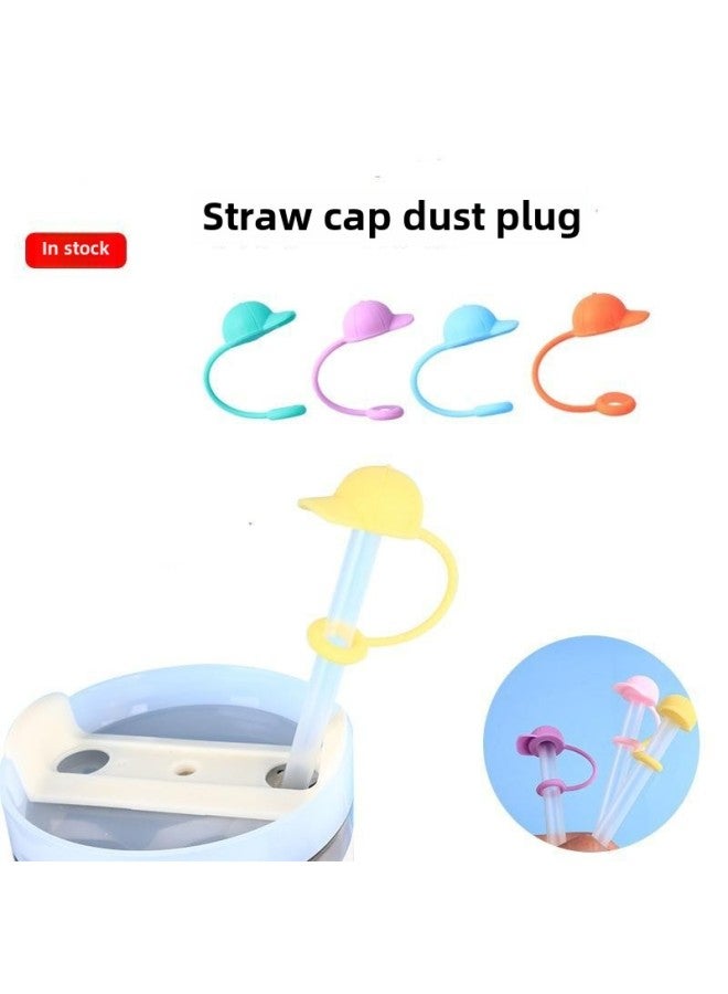 Cross-border New Cap Silicone Anti-overflow Plug Dustproof Ash Plug Cup Straw Cap Outdoor Straw Sleeve-Color:Red - Image 1