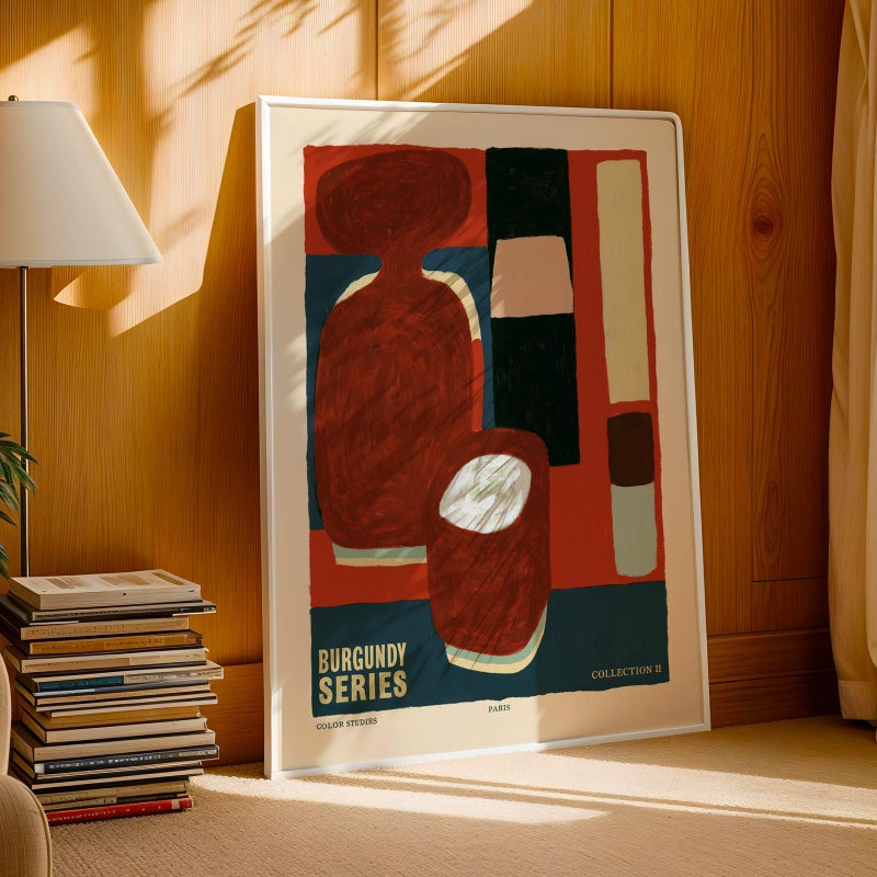 TNESSENTIAL Burgundy Series Abstract Print — Bold Red Abstract Wall Art, Color Studies Paris Poster, Burgundy Wall Art, Abstract Print, Gallery Art - Image 5