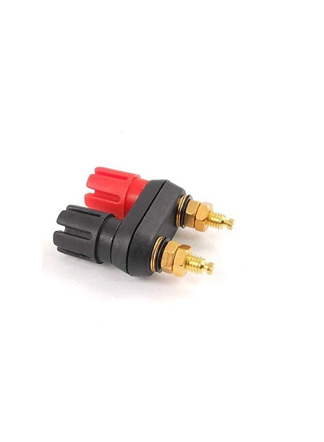 Banan Plug Double Battery Connector 2pcs,Red and Black, 