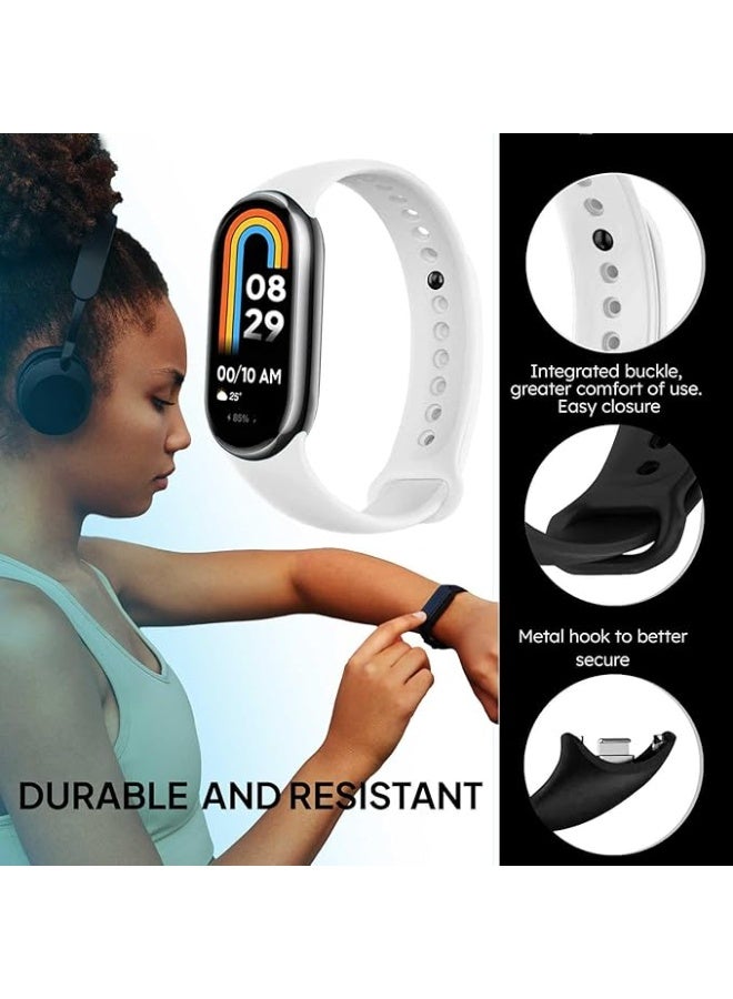Compatible with Xiaomi Mi band10/ Xiaomi Mi band 9/ Xiaomi Mi band 8 Replacement Strap, Silicone Skin-Friendly Wrist Strap Sports Wristbands for Women Men Xiaomi Band 8/9/10 - Image 2