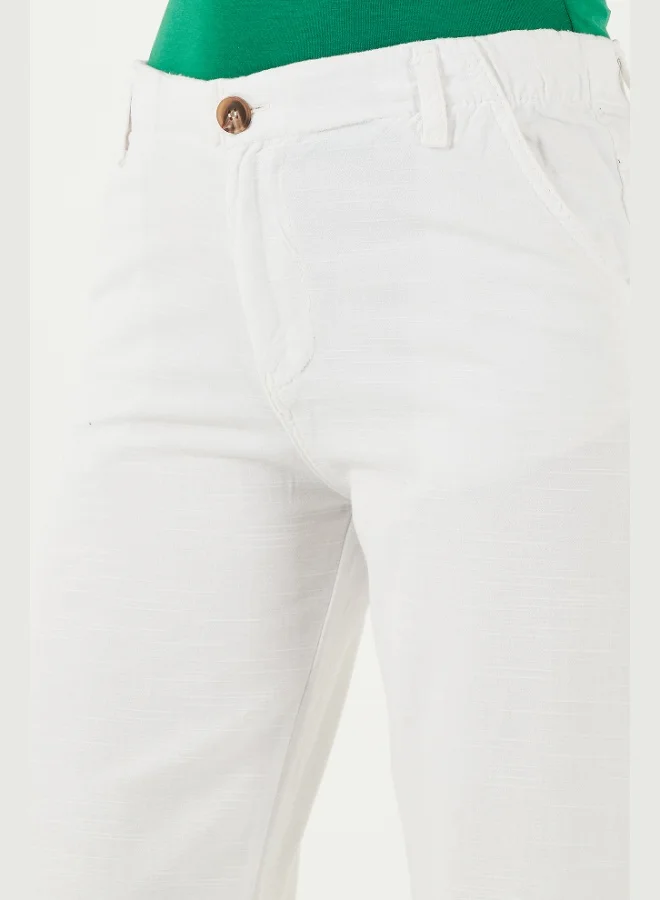 Lela  Lela Cotton Standard Fit High Waist Wide Leg Trousers Women's Pants 668YP5193 for Women | Best Price UAE