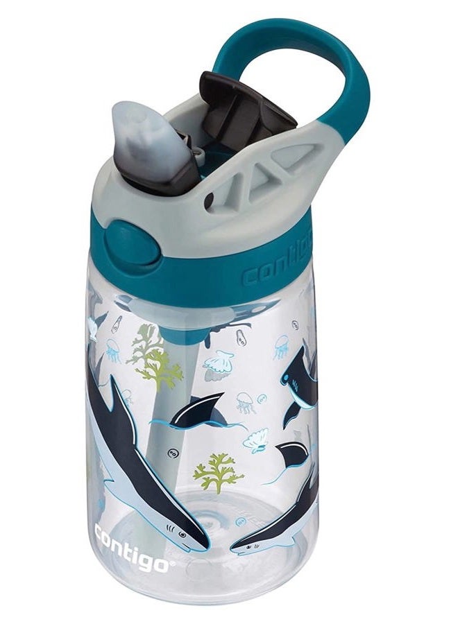 Contigo Kids Water Bottle with Redesigned AUTOSPOUT Straw, 14 oz., Shark - Image 1