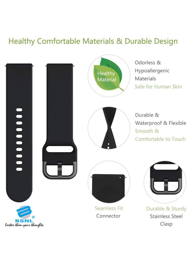 Silicone Replacement Strap 22mm Band For Huawei Watch (46mm)/Huami Amazfit Watch/Samsung Galaxy Watch (46mm) Watch 3 (45mm) Gear S3 Classic/Frontier (46mm)