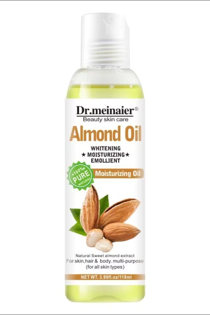 DR.MEINAIER 118ml Almond Oil Whitening Moisturizing Oil for Hair Face & Body Care Remove Wrinkles Moisturizing Hydrating Repairing Smooth Fine Lines Nourishing Oils - Image 1